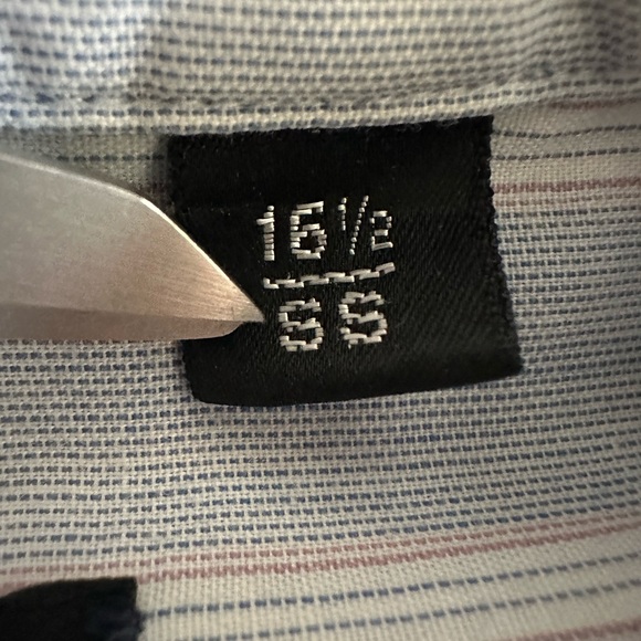 Vtg Dior Men's Light Blue Striped Shirt Size 16 1/2 - Picture 5 of 6